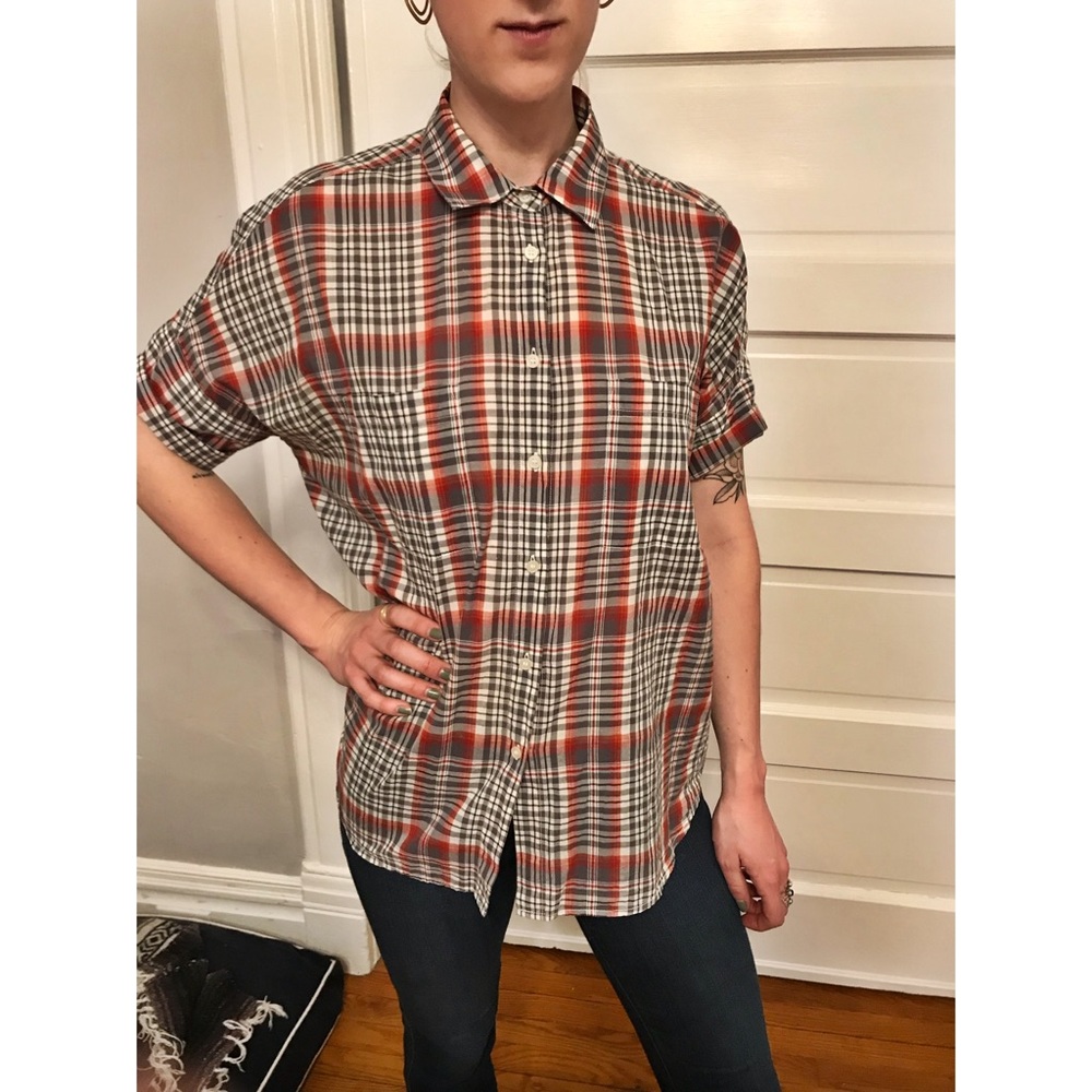Madewell Plaid Cotton Courier Shirt Size S